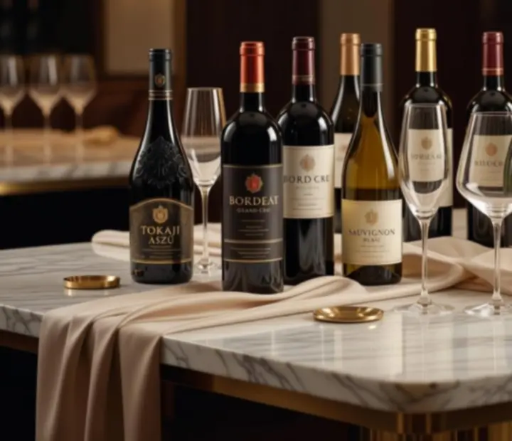 Prémium borok és champagne válogatás elegáns tálalással