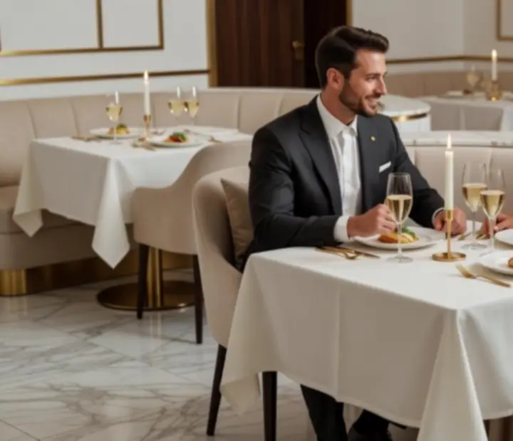Elegáns vacsoraélményt élvező vendégek a Veloorix fine dining étteremben